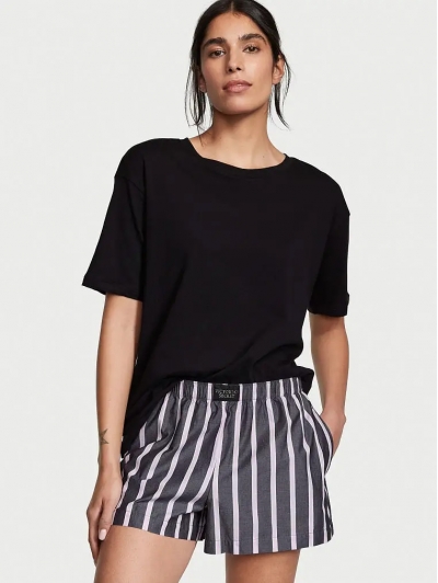 Піжама Victoria's Secret Cotton Short Tee-Jama Set, Чорна