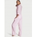 Піжама у рожеву смужку Victoria's Secret Cotton Long Pajama Set, Pretty Blossom Stripe
