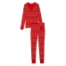 Термо піжама Victoria’s Secret Thermal Long Pajama Set, Червона з лого VS