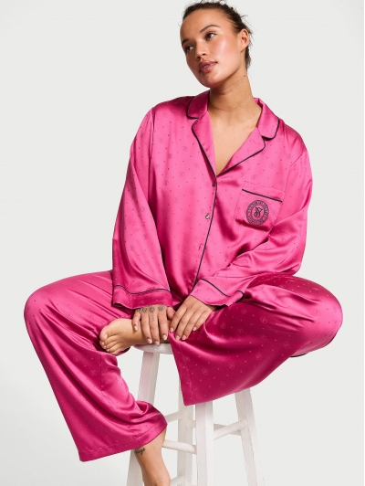 Піжама Сатин Victoria’s Secret Satin Long Pajama Set, Luscious Rose