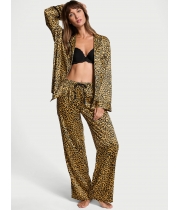 Піжама Сатин Victoria’s Secret Satin Long Pajama Set, Glam Leopard