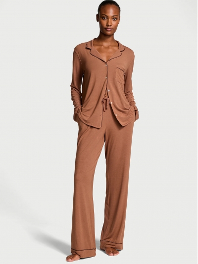 Піжама Victoria’s Secret Modal Long Pajama Set, Caramel