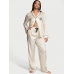 Піжама Сатин Victoria’s Secret Glazed Satin Long Pajama Set, Бежева