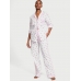 Піжама Victoria's Secret Cotton Long Pajama Set, Біла з трояндами