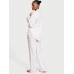 Піжама Victoria's Secret Cotton Long Pajama Set, Біла з трояндами