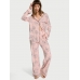 Піжама Victoria’s Secret Modal Long Pajama Set, Персикова з квітами