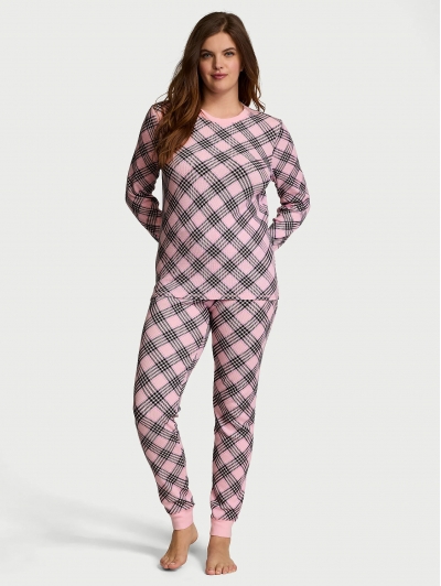 Термо піжама Victoria’s Secret Thermal Long Pajama Set, Рожева в клітинку