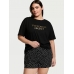 Піжама Victoria's Secret Cotton Short Tee-Jama Set, Чорна з серцями