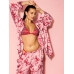 Піжама Сатин Victoria’s Secret Satin Long Pajama Set, Рожева з бантами