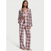Піжама Victoria's Secret Flannel Long PJ Set, Рожева у клітинку