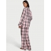 Піжама Victoria's Secret Flannel Long PJ Set, Рожева у клітинку