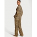 Піжама Victoria's Secret Flannel Long PJ Set, Safari Gold Leopard