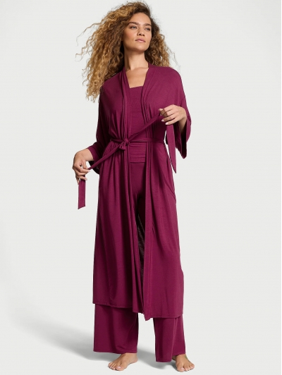 Піжама Victoria's Secret Modal Three-Piece Pajama Set, Plum Rouge