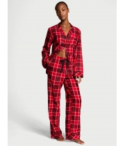 Піжама Victoria's Secret Flannel Long PJ Set, Червона у клітинку