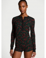 Термо піжама Victoria’s Secret Thermal Short Pajama Set, Чорна з лого VS 
