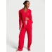 Піжама Victoria's Secret Flannel Long PJ Set, Червона з лого VS