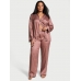 Піжама Люкс Сатин Victoria’s Secret Glazed Satin Dew Drop Long Pajama Set, Vintage Rose