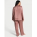 Піжама Люкс Сатин Victoria’s Secret Glazed Satin Dew Drop Long Pajama Set, Vintage Rose