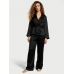 Піжама Сатин Victoria’s Secret Dream Satin Wrap Top Long Pajama Set, Чорна 