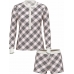 Термо піжама Victoria’s Secret Thermal Short Pajama Set, Біла у клітинку