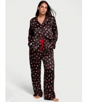 Піжама Сатин Victoria’s Secret Satin Long Pajama Set, Black Chocolate