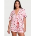Піжама Сатин Victoria’s Secret Glazed Satin Short Pajama Set, Біла з губами