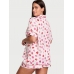 Піжама Сатин Victoria’s Secret Glazed Satin Short Pajama Set, Біла з губами
