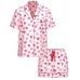 Піжама Сатин Victoria’s Secret Glazed Satin Short Pajama Set, Біла з губами