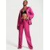 Піжама Сатин Victoria’s Secret Satin Long Pajama Set, Luscious Rose з лого VS