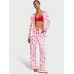 Піжама Сатин Victoria’s Secret Satin Long Pajama Set, Біла з губами