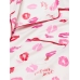 Піжама Сатин Victoria’s Secret Satin Long Pajama Set, Біла з губами