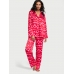 Піжама Сатин Victoria’s Secret Satin Long Pajama Set, Червона з серцями