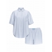 Піжама Victoria's Secret Cotton-Modal Short Pajama Set, Блакитна