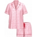Піжама Сатин Victoria’s Secret Glazed Satin Short Pajama Set, Рожева з серцями