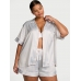 Піжама Сатин Victoria’s Secret Glazed Satin Short Pajama Set, Блакитна смужка