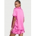 Піжама Сатин Victoria’s Secret Glazed Satin Short Pajama Set, Яскраво-рожева