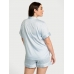 Піжама Сатин Victoria’s Secret Glazed Satin Short Pajama Set, Blue Butterfly