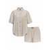 Піжама Victoria's Secret Cotton-Modal Short Pajama Set, Dove Herringbone