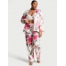 Піжама Сатин Victoria’s Secret Satin Long Pajama Set, Біла з квітами