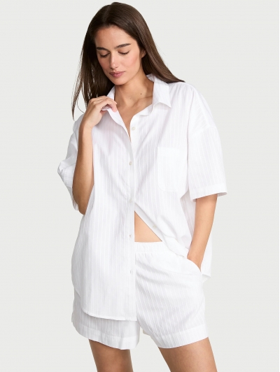 Піжама Victoria's Secret Cotton-Modal Short Pajama Set, Біла