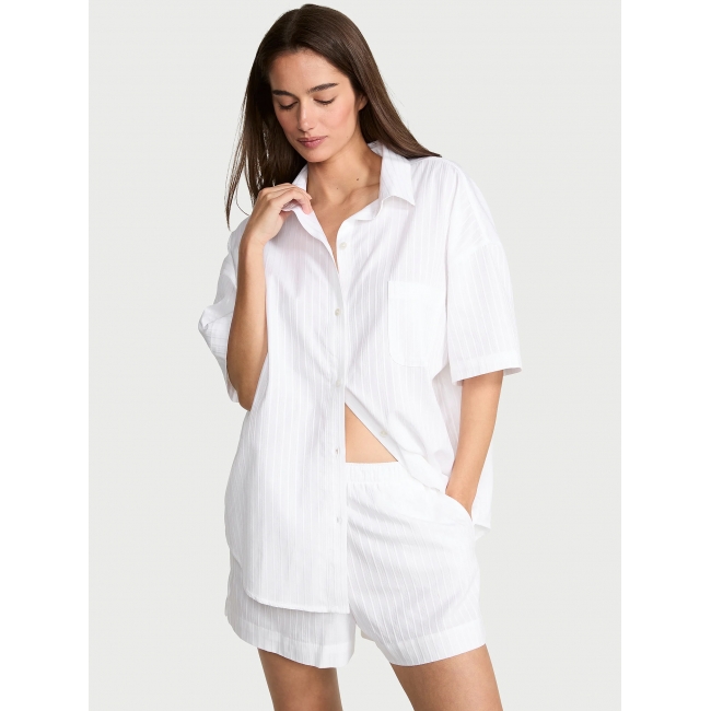 Піжама Victoria's Secret Cotton-Modal Short Pajama Set, Біла