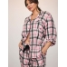 Піжама Victoria's Secret Flannel Long PJ Set, Рожева клітинка з люрексом