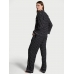 Піжама Victoria's Secret Flannel Long PJ Set, Чорна в горох