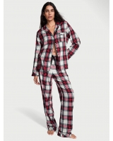 Піжама Victoria's Secret Flannel Long PJ Set, Зелено-червона клітинка