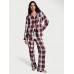 Піжама Victoria's Secret Flannel Long PJ Set, Зелено-червона клітинка