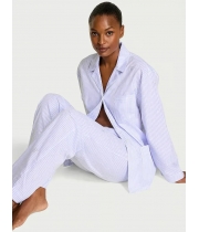 Піжама у смужку Victoria’s Secret Heritage Cotton Shine Pajama Set, Блакитна смужка