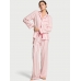 Піжама Victoria's Secret Flannel Long PJ Set, Біла у червону смужку