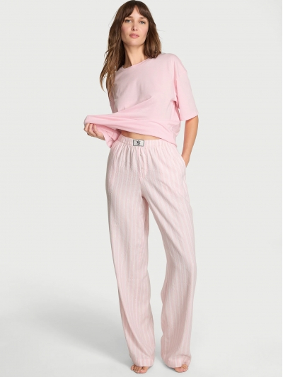 Піжама Victoria’s Secret Flannel Short-Sleeve Long Tee-Jama Set, Pretty Blossom