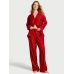 Піжама Victoria's Secret Flannel Long PJ Set, Червона у смужку