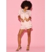 Сатинова Піжама Victoria’s Secret Satin Short Pajama Set, Рожева у смужку з лого VS